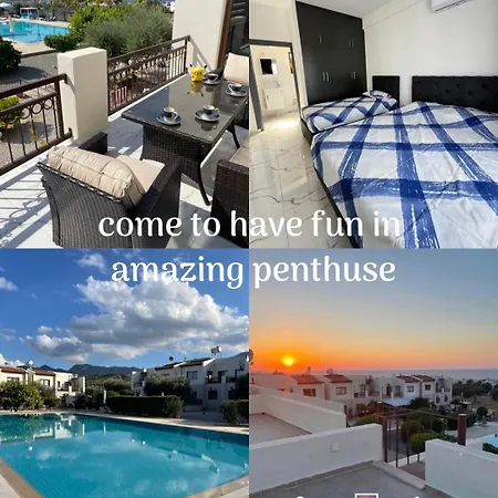 Penthouse Mountains Nature Bbq Sea And Pool View Quiet Agios Amvrosios (Kyrenia)